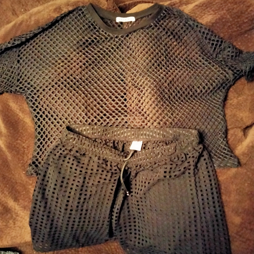 See thru top and shorts